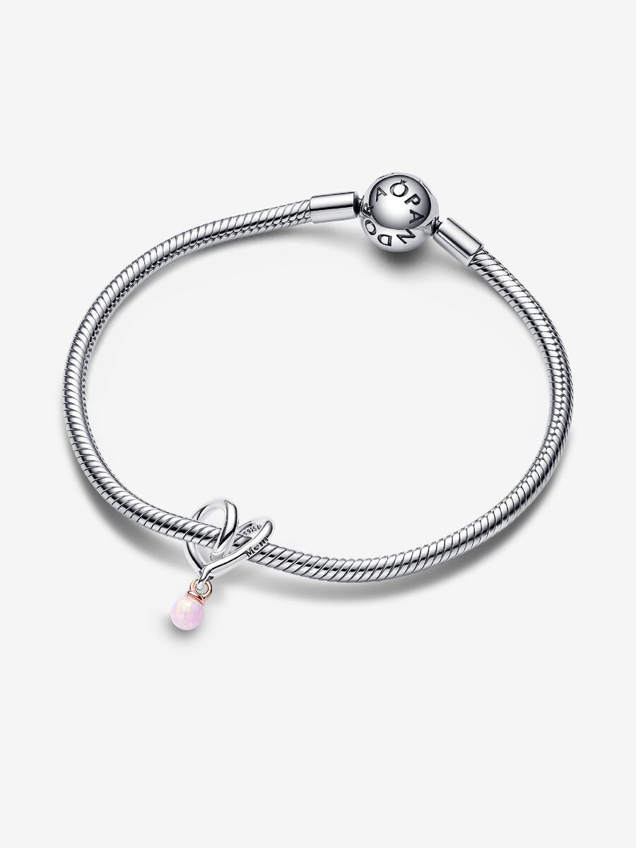Mum Two-tone Wrapped Heart Charm