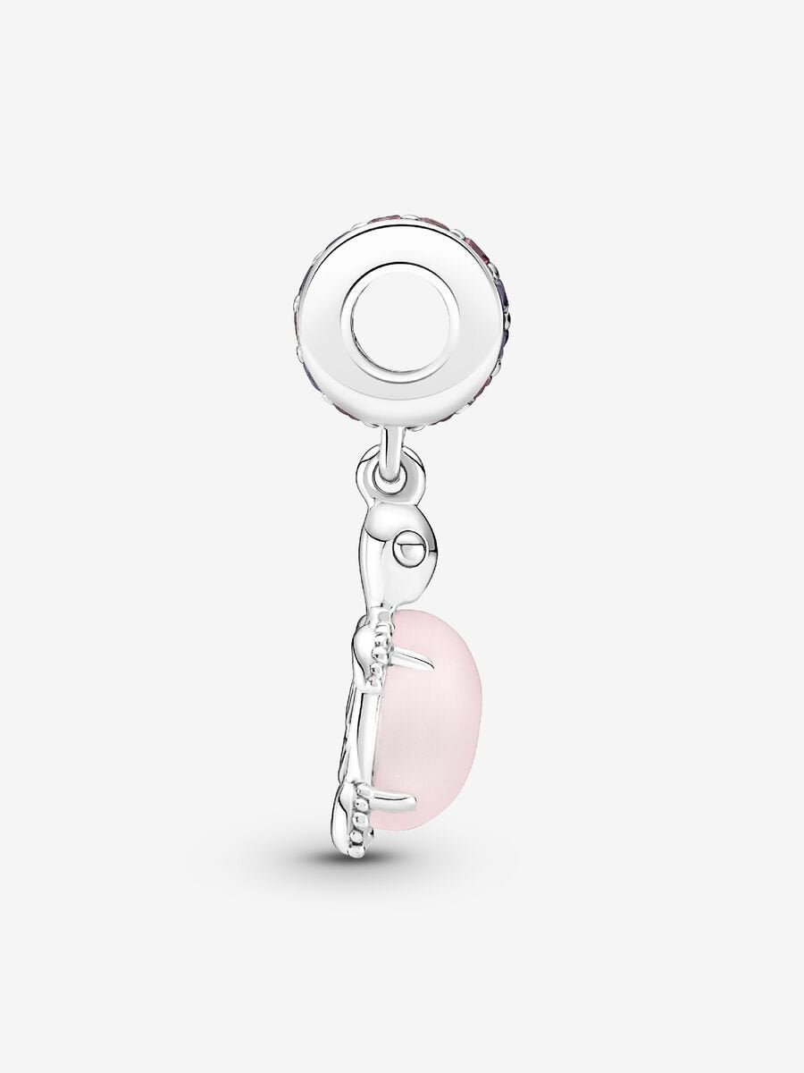 Murano Glass Pink Sea Turtle Dangle Charm