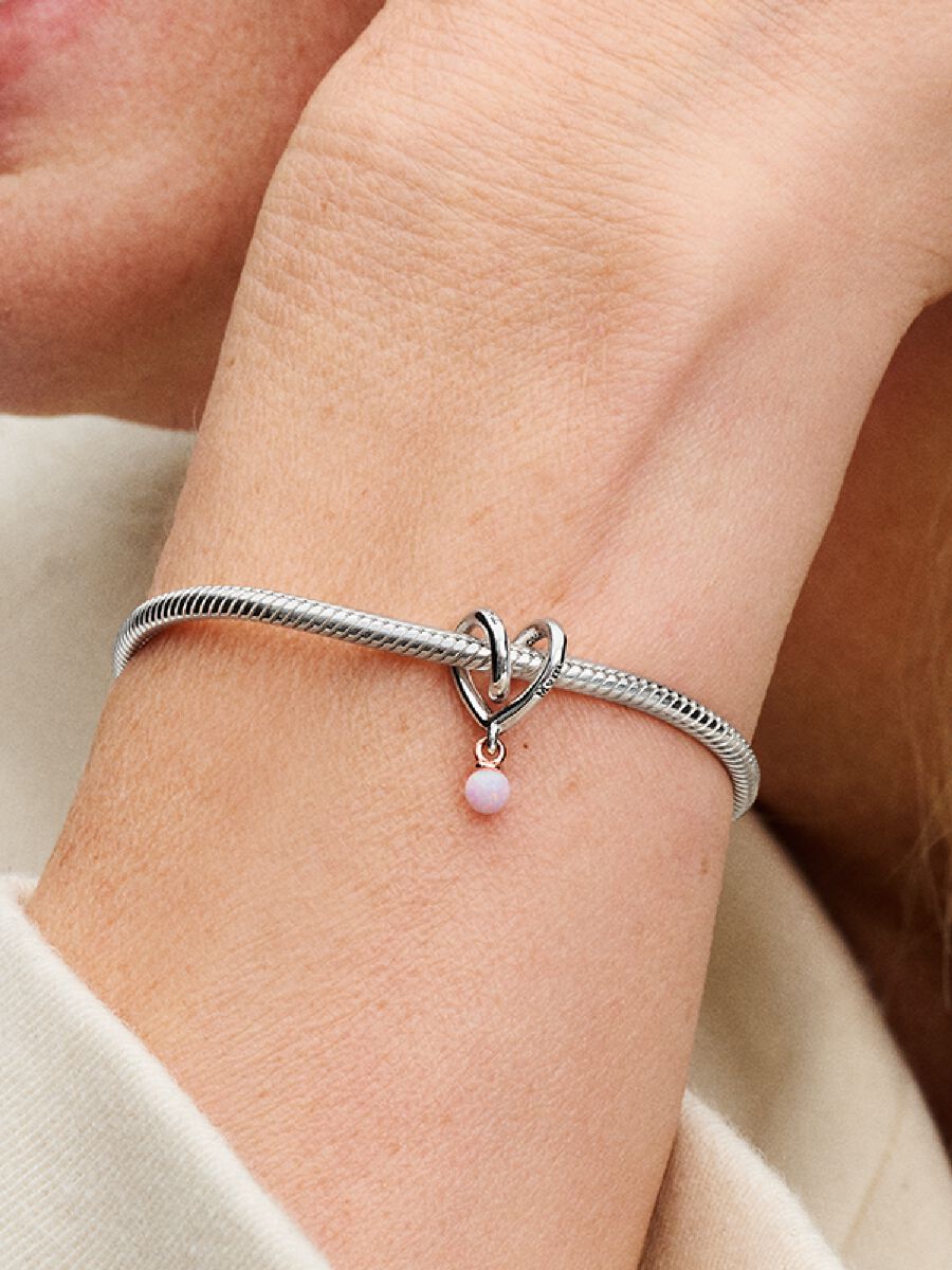 Mum Two-tone Wrapped Heart Charm