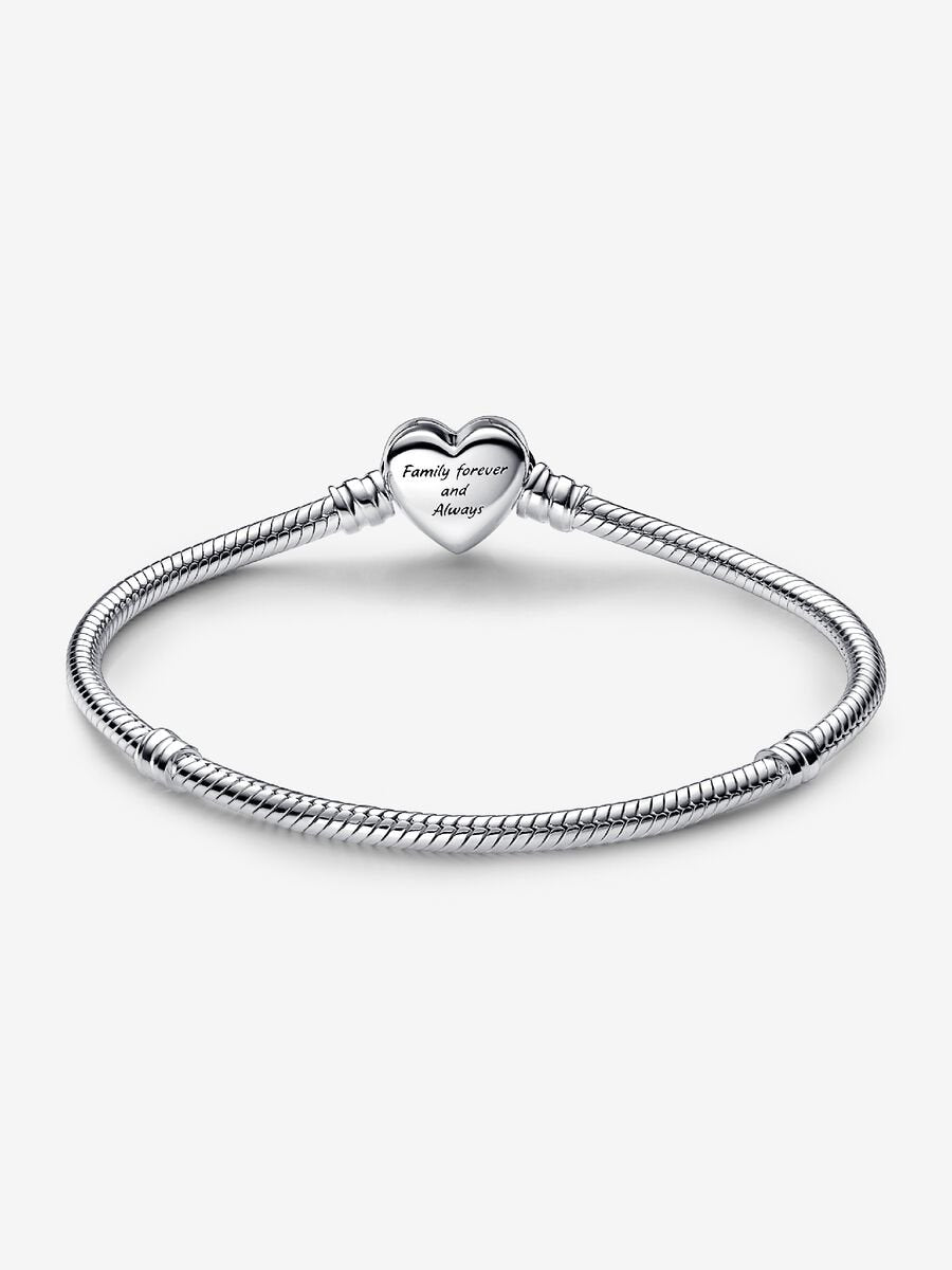 Sparkling Infinity Heart Clasp Snake Chain Bracelet