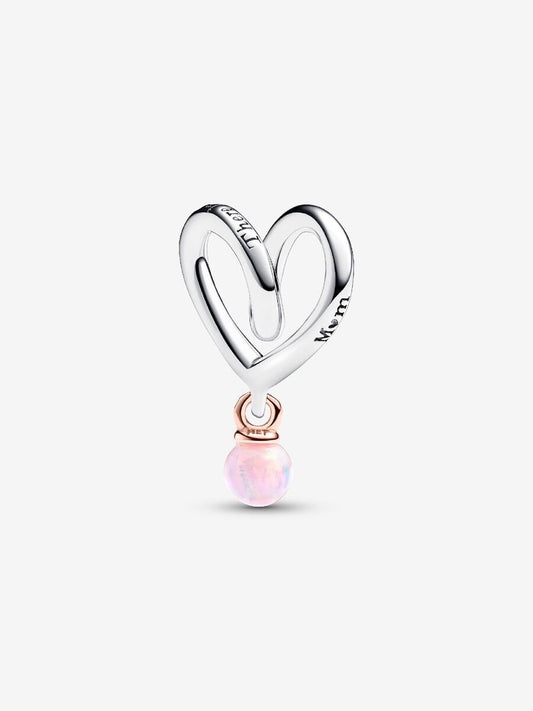 Mum Two-tone Wrapped Heart Charm