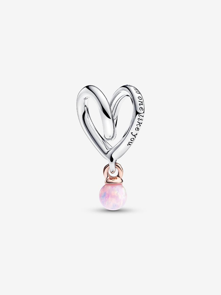 Mum Two-tone Wrapped Heart Charm